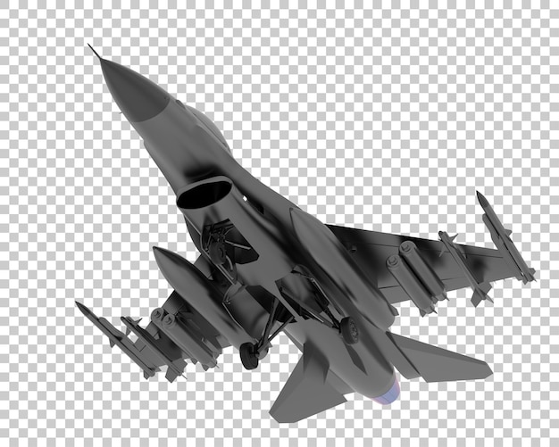 Jet fighter on transparent background 3d rendering illustration