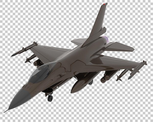 Jet fighter on transparent background 3d rendering illustration