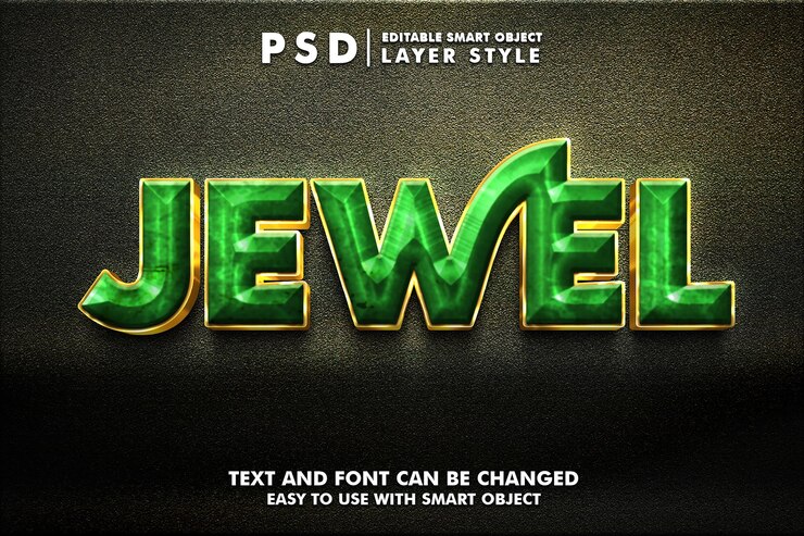 Jewel 3d editabel text effect
