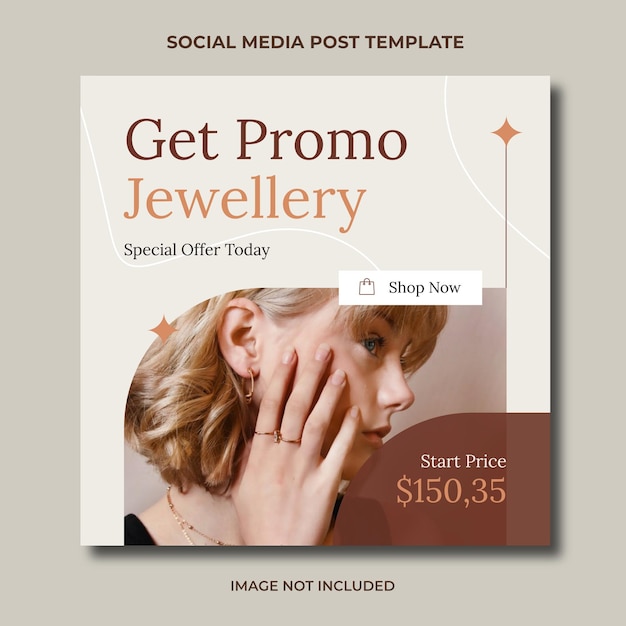 PSD jewellery promo beauty social media instagram post editable template