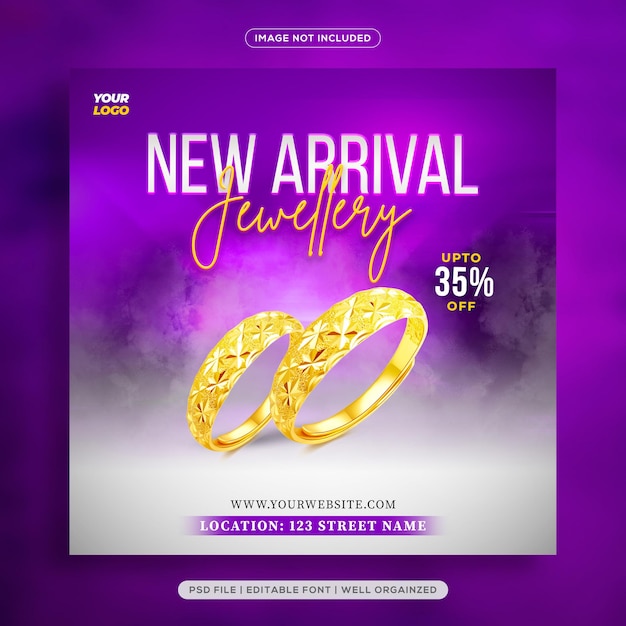 Jewellery sale social media instagram post template