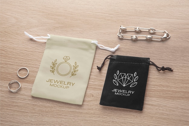 PSD jewelry bag mockup design