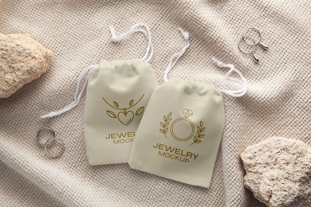 PSD jewelry bag mockup design