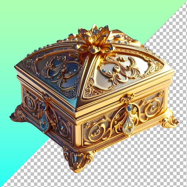 PSD jewelry box isolated on transparent background