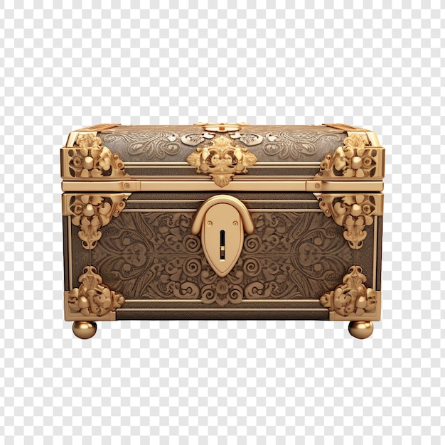PSD jewelry box isolated on transparent background