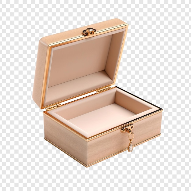 PSD jewelry box isolated on transparent background