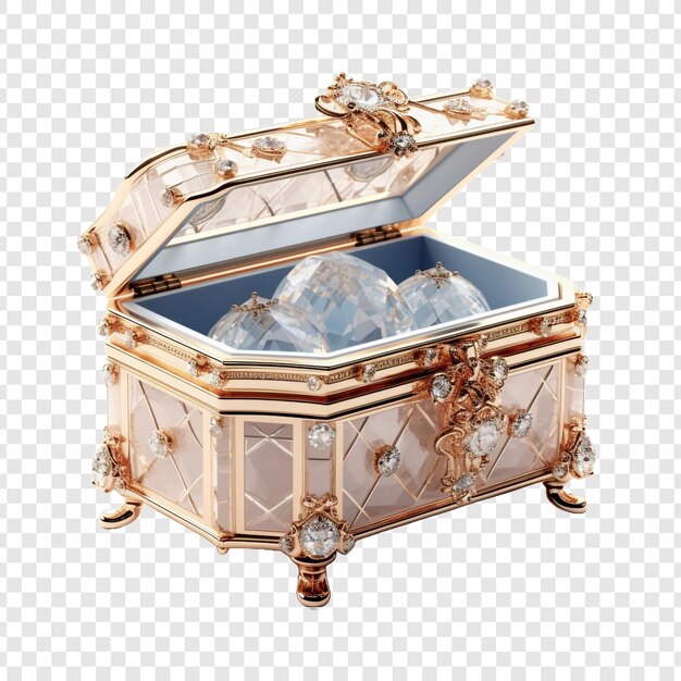 PSD jewelry box isolated on transparent background