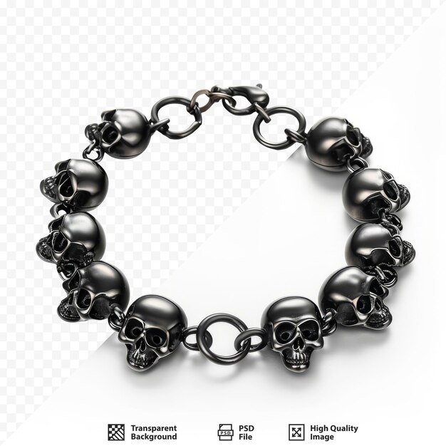 PSD jewelry bracelet for men skulls crosses and classic stainless steel one color isolated background