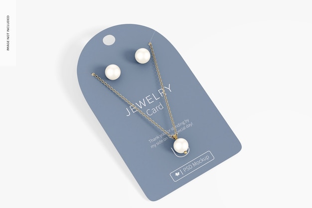 PSD jewelry card mockup, dropped