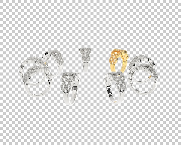 PSD Иллюстрация 3d-рендеринга ювелирных изделий, выделенных на фоне
