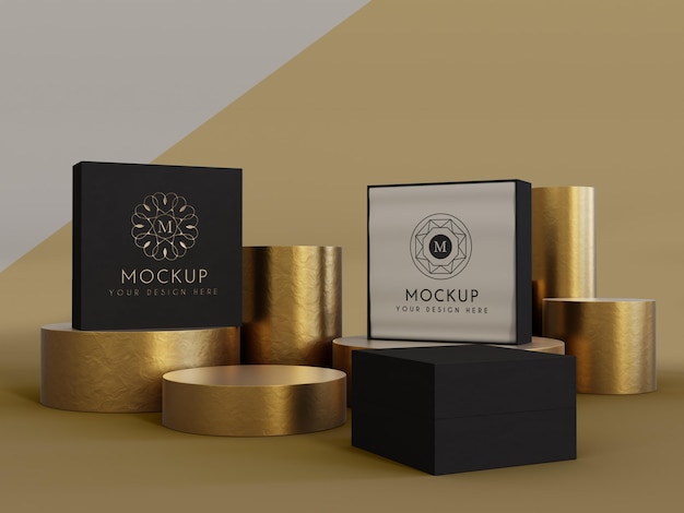 Esposizione di packaging di gioielli mock up