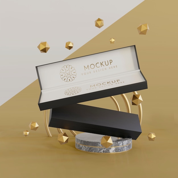 Esposizione di packaging di gioielli mock up