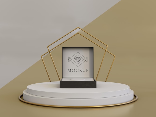 PSD esposizione di packaging di gioielli mock up