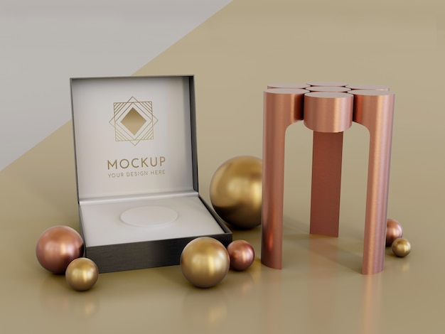 Esposizione di packaging di gioielli mock up