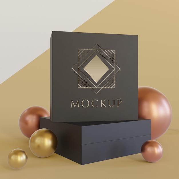 PSD jewelry packaging display mock up
