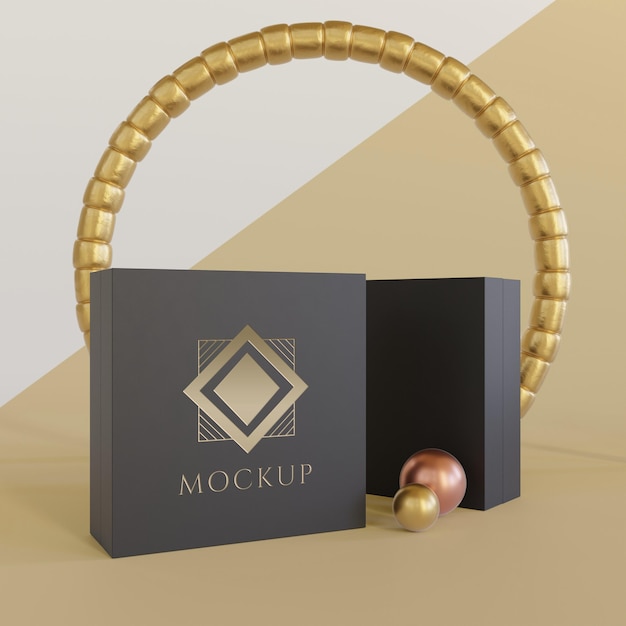 Esposizione di packaging di gioielli mock up