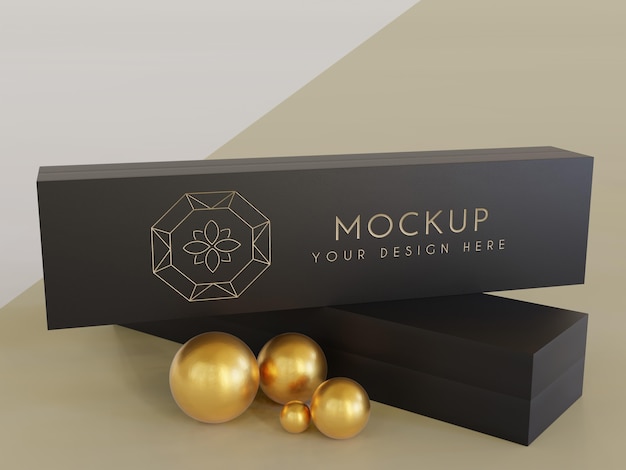 Esposizione di packaging di gioielli mock up