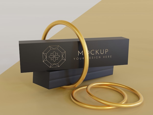 PSD esposizione di packaging di gioielli mock up