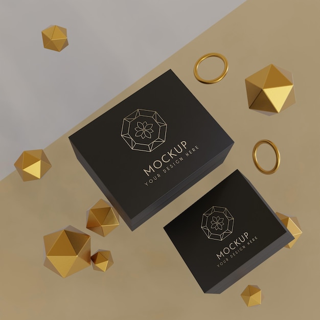 PSD esposizione di packaging di gioielli mock up