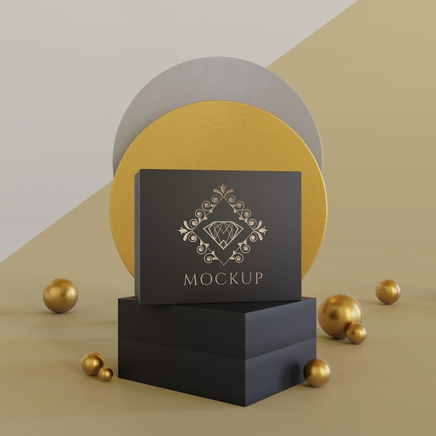 PSD jewelry packaging display mock up