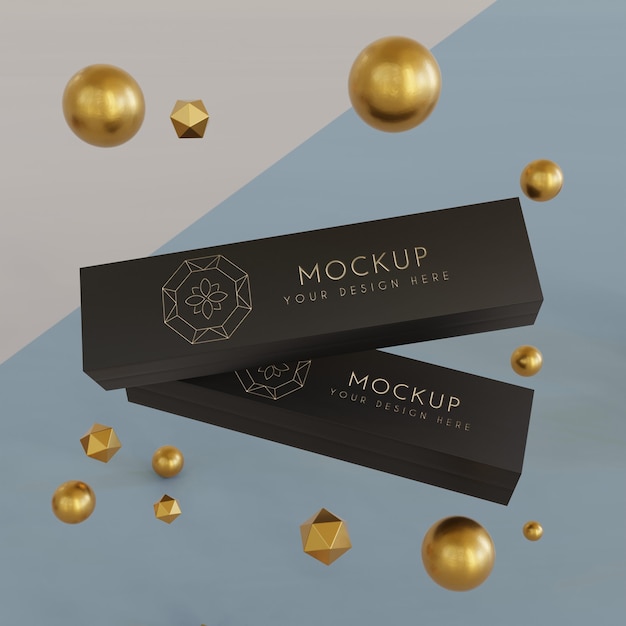 Esposizione di packaging di gioielli mock up