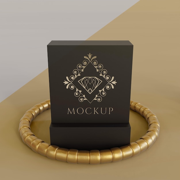 Esposizione di packaging di gioielli mock up