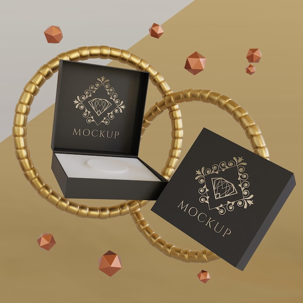 PSD jewelry packaging display mock up