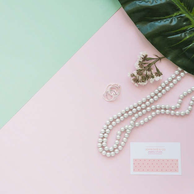 Jewelry and packaging mockup