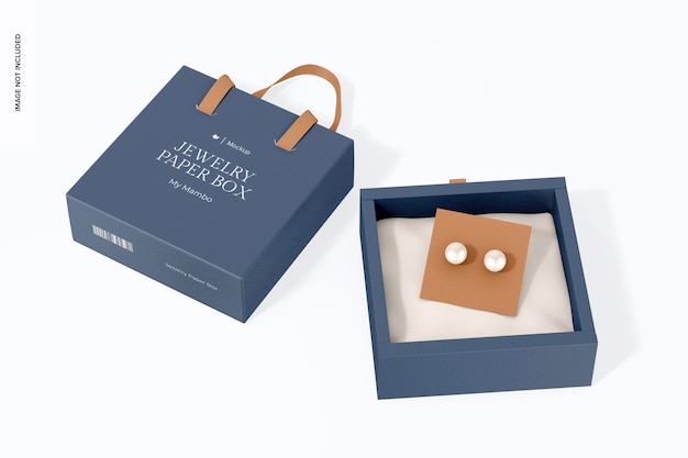 Jewelry paper box mockup