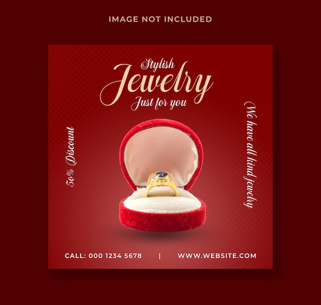 PSD jewelry sale social media banner template