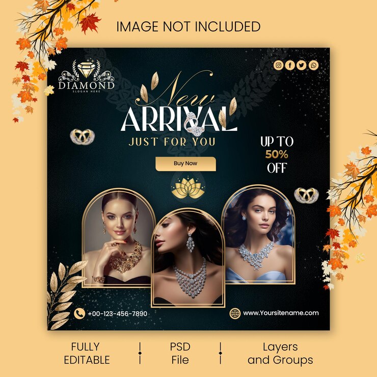 PSD jewelry social media instagram post banner template design