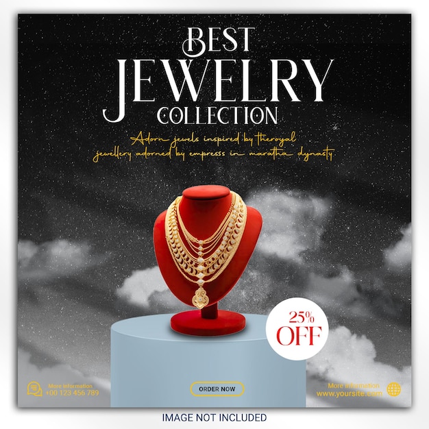 Jewelry social media instagram post banner template