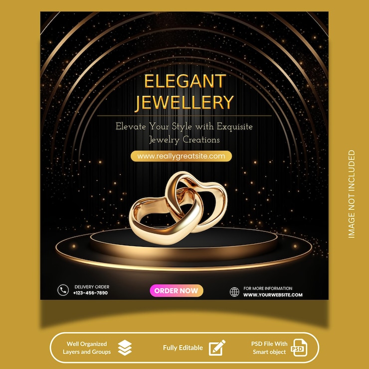 PSD jewelry social media and instagram post template design