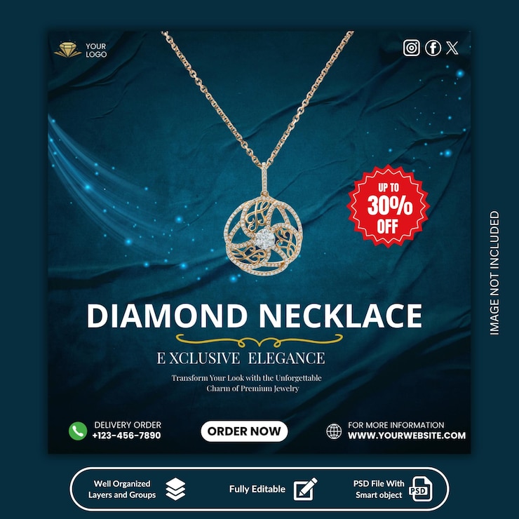PSD jewelry social media and instagram post template design
