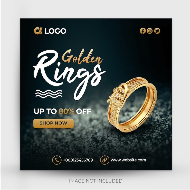 PSD jewelry social media and instagram post template