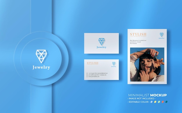 PSD jewelry stationery mockup composition