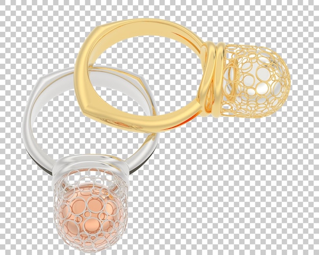 PSD gioielli su sfondo trasparente 3d rendering illustrazione