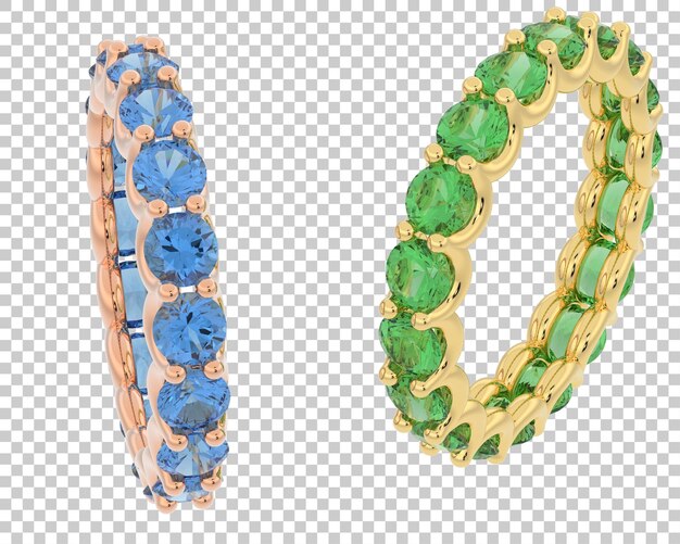 PSD jewelry with diamonds on transparent background 3d rendering illustration