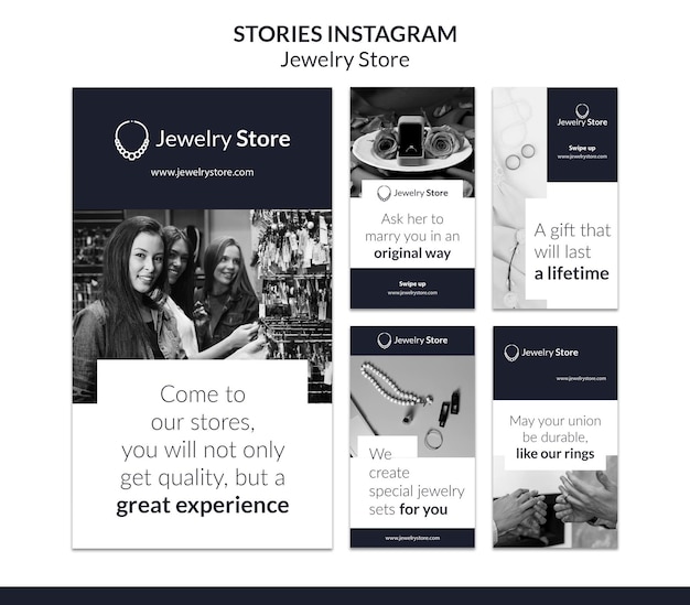 Modello di storie di instagram di concetto jewerly