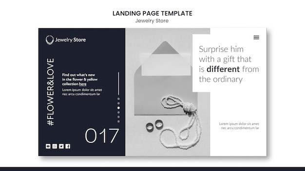 PSD jewerly concept landing page template