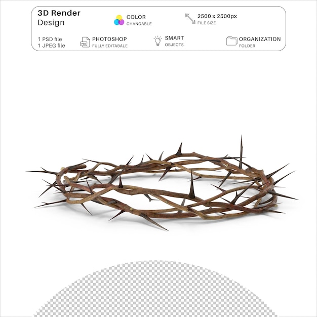 Jezus Crown Thrones 3D modelowanie PSD plik realistyczny Crown Thrones