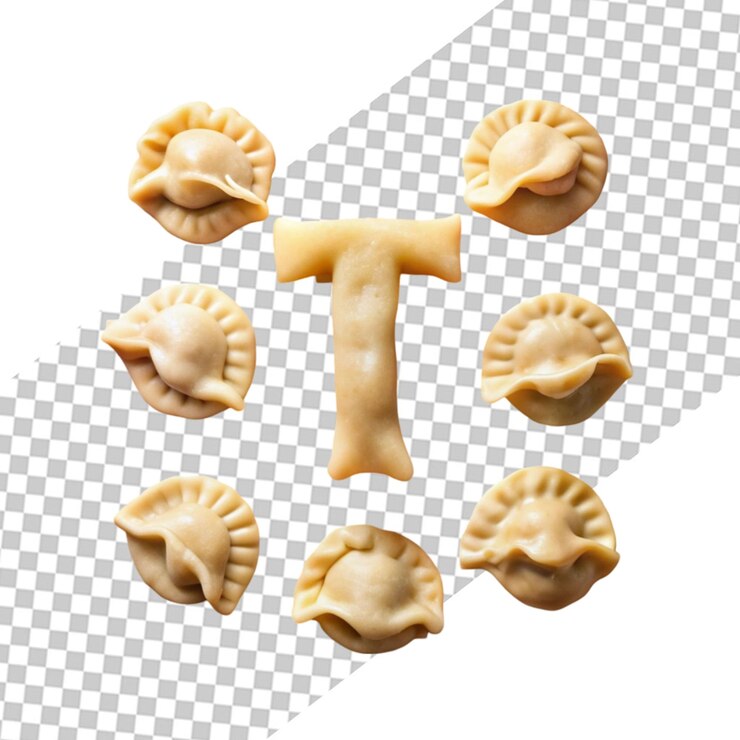 PSD 在透明的背景上孤立的jiaozi