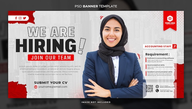 PSD job advertisement banner template