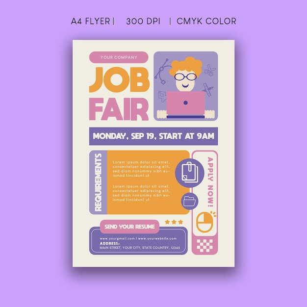 Job fair flyer and recruitment flyer