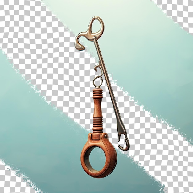job hanging on a hook against a transparent background