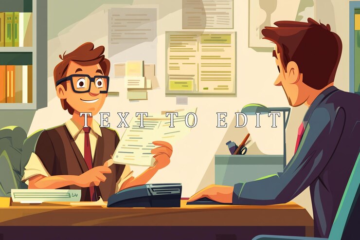 PSD job interview candidate presenting resume to interviewer in office