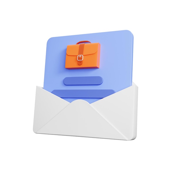 PSD job mail 3d icon job and carrer