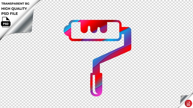 PSD job paint painting roll roller vector icon red blue purple ribbon psd transparent