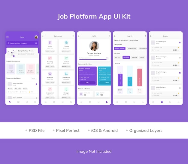 Job platform app ui kit