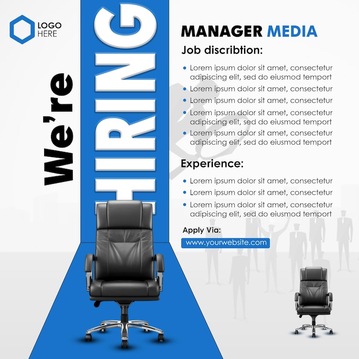 PSD job posting for hiring position social media design template